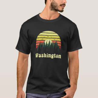 Evergreen Sunset Washington Souvenir Forest Campin T-Shirt