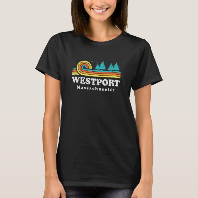 Evergreen Sunset Westport Forest Massachusetts Woo T-Shirt (Front)
