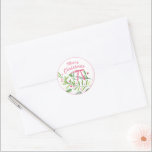 Evergreen Swag | Merry Christmas Classic Round Sticker<br><div class="desc">This Christmas sticker has a whimsical design featuring an evergreen holiday frame that surround "Merry Christmas"</div>