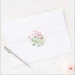 Evergreen Swag | Merry Christmas Classic Round Sticker<br><div class="desc">This Christmas sticker has a whimsical design featuring an evergreen holiday frame that surround "Merry Christmas"</div>