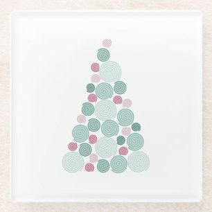 Evergreen Swirl Glass Coaster