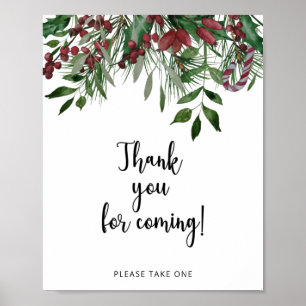 Evergreen Thank you for coming Poster