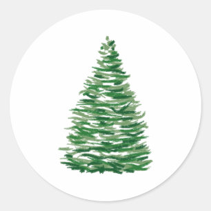 Evergreen Tree Classic Round Sticker