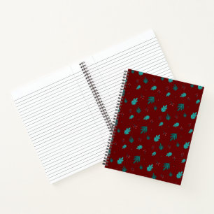 Evergreen Tree Leaves & Red Holly Berries Notebook