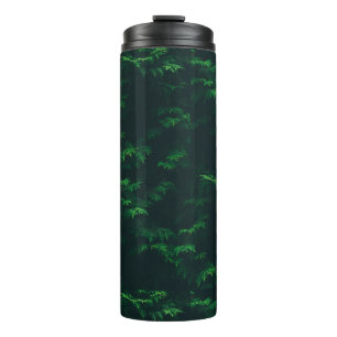 Evergreen tree rustic green black thermal tumbler