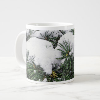 EVERGREEN TREE WITH SNOW-LADEN BOUGHS LARGE COFFEE MUG