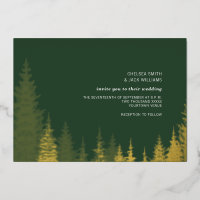 Evergreen Trees Golden Rustic Wedding