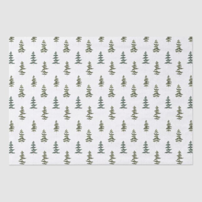 Evergreen trees pattern tissue paper (Front)