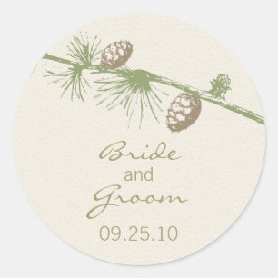 Evergreen Wedding Date Sticker