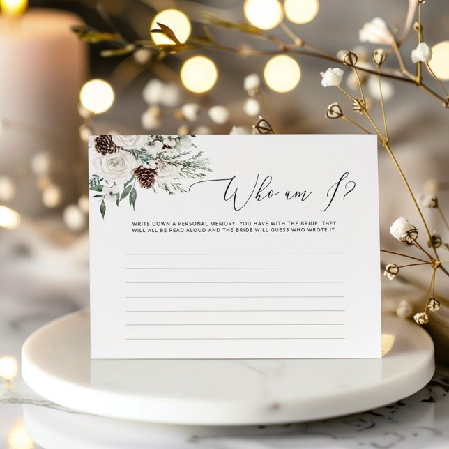 Evergreen whote roses Who am I bridal shower game (Creator Uploaded)