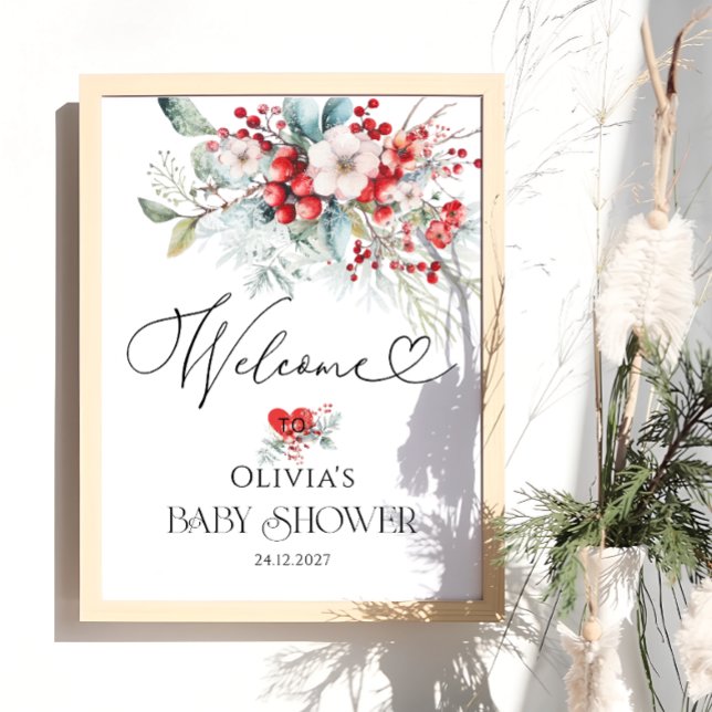 Evergreen Winter Baby Shower Welcome Poster (Creator Uploaded)