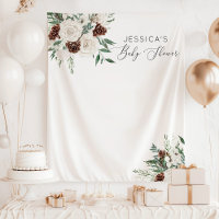 Evergreen winter minimal elegant baby shower