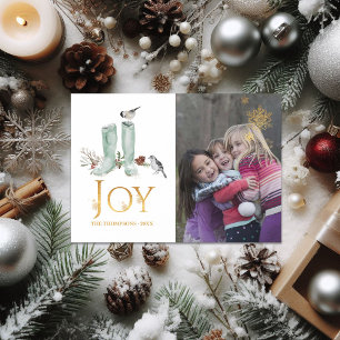 Evergreen - Wintertide Woodland Christmas Photo Magnetic Invitation