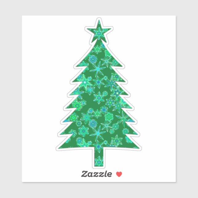 Evergreen  with Snowflakes Christmas Tree (Sheet)