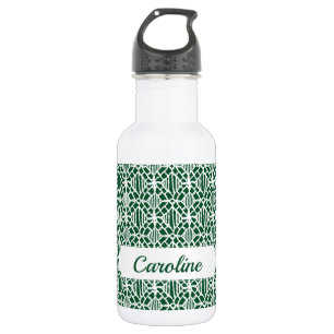 Evergreen With White Crochet Lace Pattern 532 Ml Water Bottle