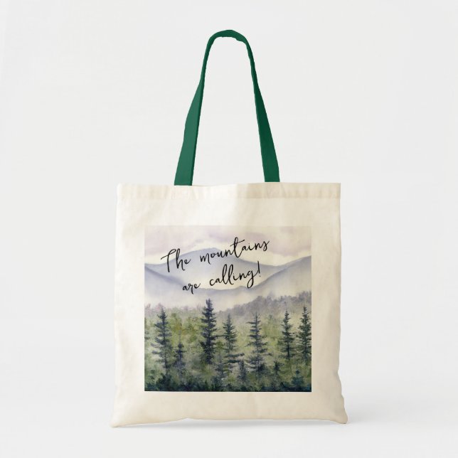 Evergreens and Mountains Tote Bag (Front)