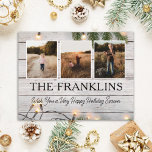 Evergreens and Rustic Wood Christmas Photo  Postcard<br><div class="desc">My Evergreens and Rustic Wood Christmas Photo Postcard is the perfect way to stay connected this holiday season.  
Photos by Patty Brito on Unsplash</div>