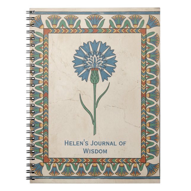 Everlasting Field: Ancient Egyptian Cornflower Notebook (Front)