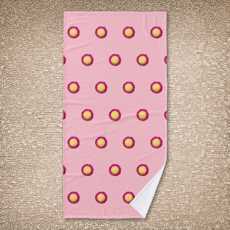 Everlasting Flower Seamless Pattern on Bath Towel