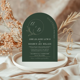 Everlasting Love   Deep Green Arch Wedding Invite