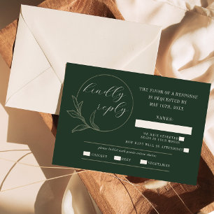 Everlasting Love Deep Green RSVP Card