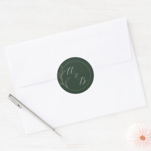Everlasting Love   Deep Green   Wedding Invite Classic Round Sticker