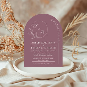 Everlasting Love   Deep Mauve Arch Wedding Invite
