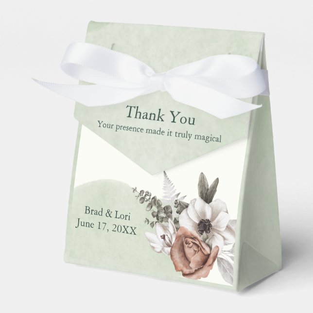 Everlasting Love Floral Sage Favour Box (Front Side)