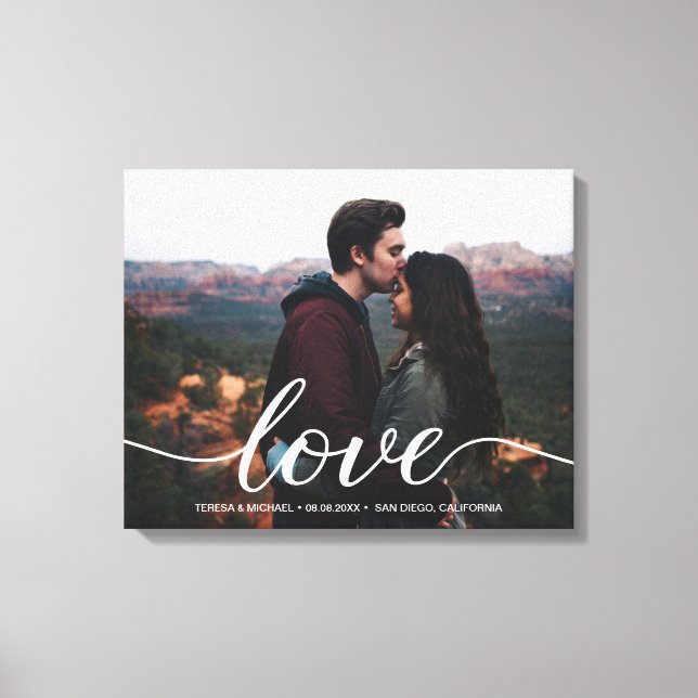 "Everlasting Love" Personalised Wedding Welcome Ca Canvas Print (Front)