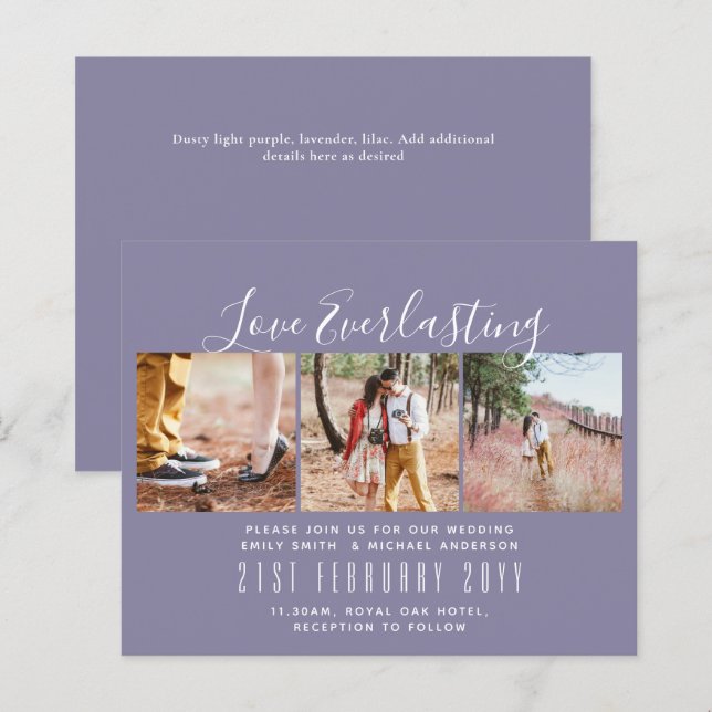 Everlasting Love PHOTO COLLAGE Wedding Event Invit (Front/Back)