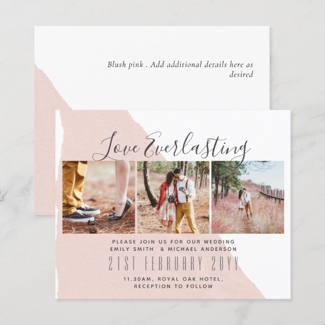 Everlasting Love PHOTO COLLAGE Wedding Event Invit (Front/Back)