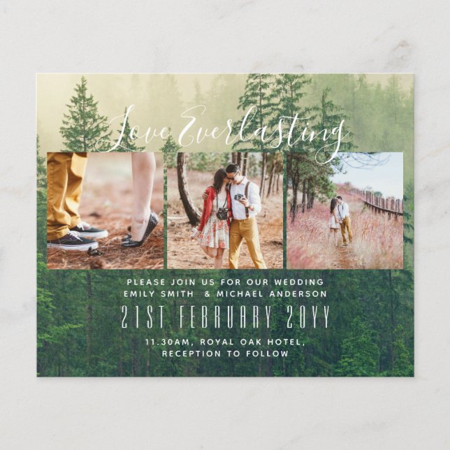 Everlasting Love PHOTO COLLAGE Wedding Event Invit Flyer (Front)