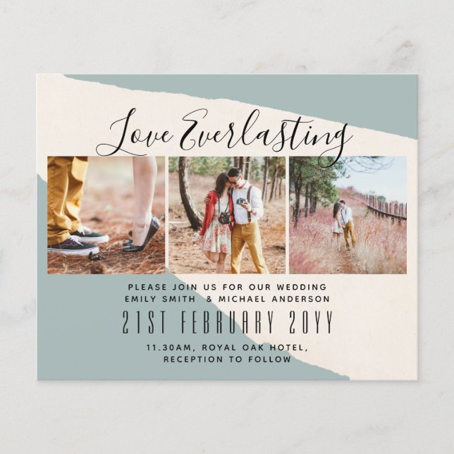 Everlasting Love PHOTO COLLAGE Wedding Event Invit Flyer (Front)
