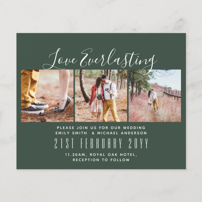 Everlasting Love PHOTO COLLAGE Wedding Event Invit Flyer (Front)