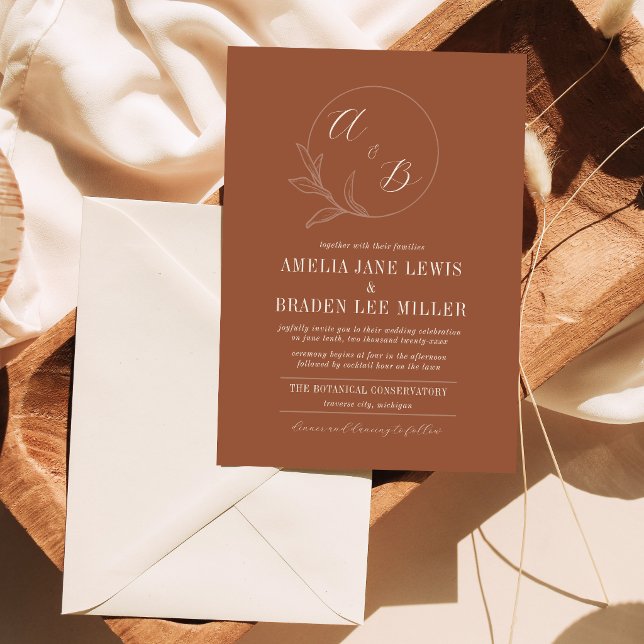 Everlasting Love | Terracotta Wreath Wedding Invitation (Creator Uploaded)