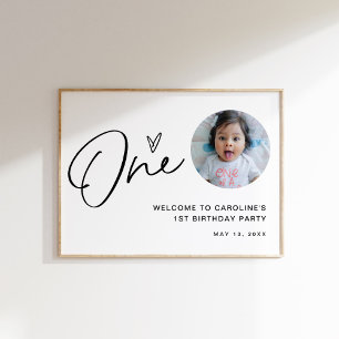 EVERLEIGH Baby 1st Birthday Party Welcome  Poster