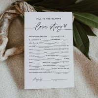 EVERLEIGH Bridal Shower Libs, Fill in the Blanks
