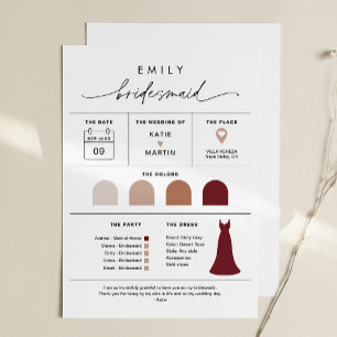 EVERLEIGH Bridesmaid Bridal Party Attire Info Card