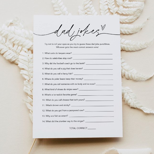 EVERLEIGH Dad Jokes Baby Shower Game Card (Creator Uploaded)