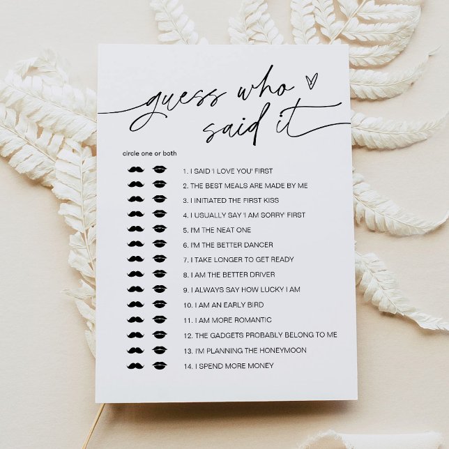 EVERLEIGH Guess Who Said It Bridal Shower Game Invitation (Creator Uploaded)