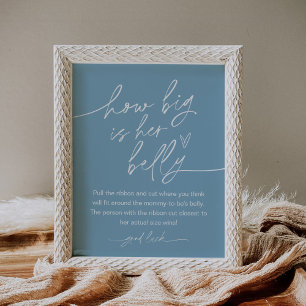 EVERLEIGH How Big Is Her Belly Baby Shower Game Poster