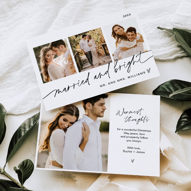 EVERLEIGH Married And Bright Wedding Holiday Card (Creator Uploaded)
