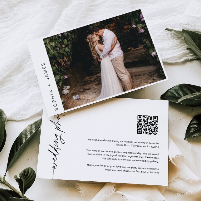 EVERLEIGH Minimal Elopement Wedding Announcement (Creator Uploaded)