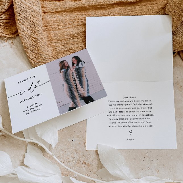 EVERLEIGH Minimal Photo Bridesmaid Proposal Card (Creator Uploaded)
