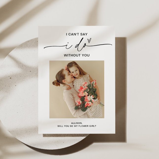 EVERLEIGH Minimal Photo Flower Girl Proposal Card (Creator Uploaded)