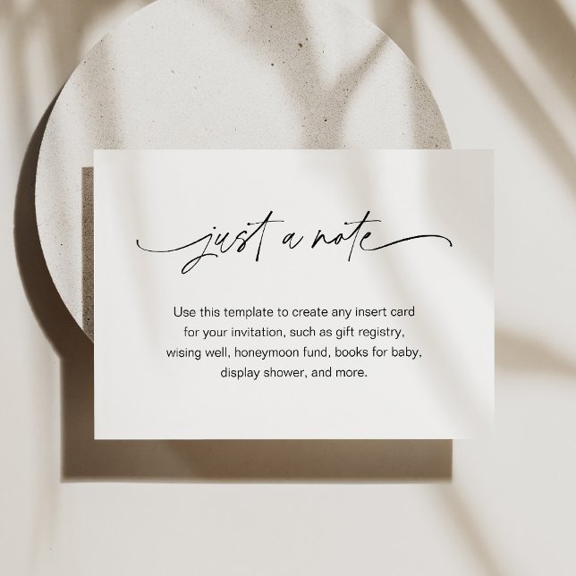 EVERLEIGH Minimalist Just a Note 3.5" x 5" Enclosure Card (Creator Uploaded)