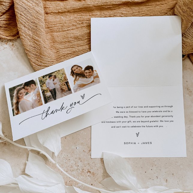 EVERLEIGH Minimalist Photo Wedding Thank You Card (Creator Uploaded)