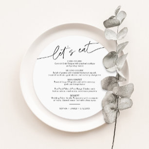 EVERLEIGH Minimalist Round Wedding Dinner Menu Invitation