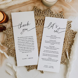 EVERLEIGH Minimalist Wedding Menu 4x9