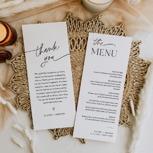 EVERLEIGH Minimalist Wedding Menu 4x9 Invitation